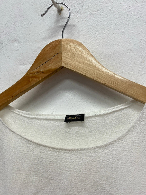 Fab Y2K Vintage oversized T shirt by Minkie cut out sleeves NS003