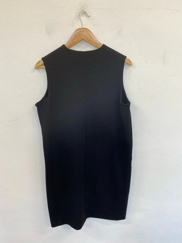 Next Stylish Black Sheath LBD Mini Dress UK 16 Petite GW001