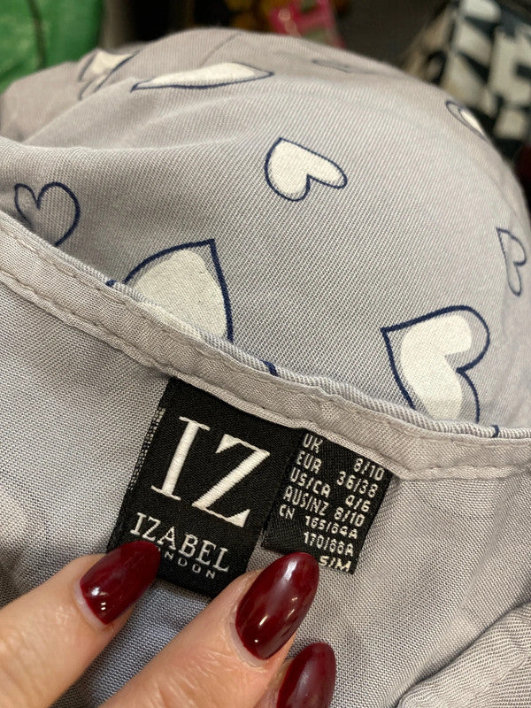 Gorgeous love izabel London grey heart top UK M MM005