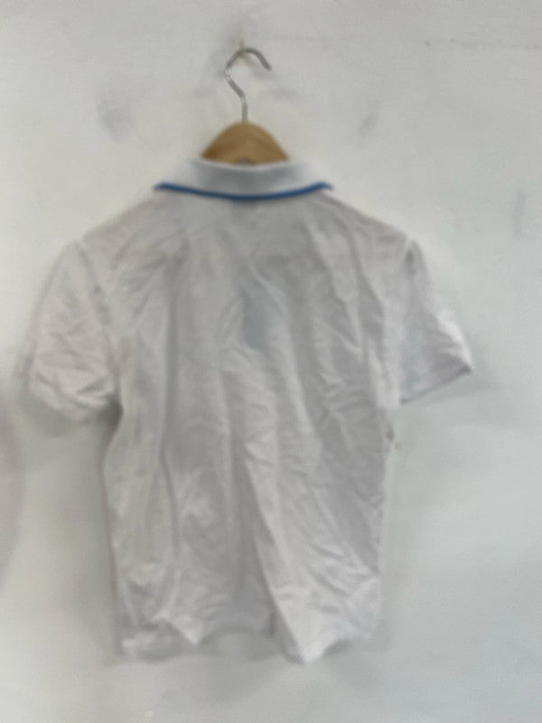 Classic Hugo Boss white blue trim polo S SD001