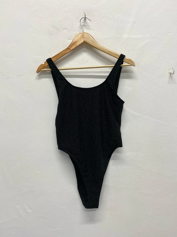 Fabulous South Beach shimmery metallic swimsuit Uk14 high waist KS002