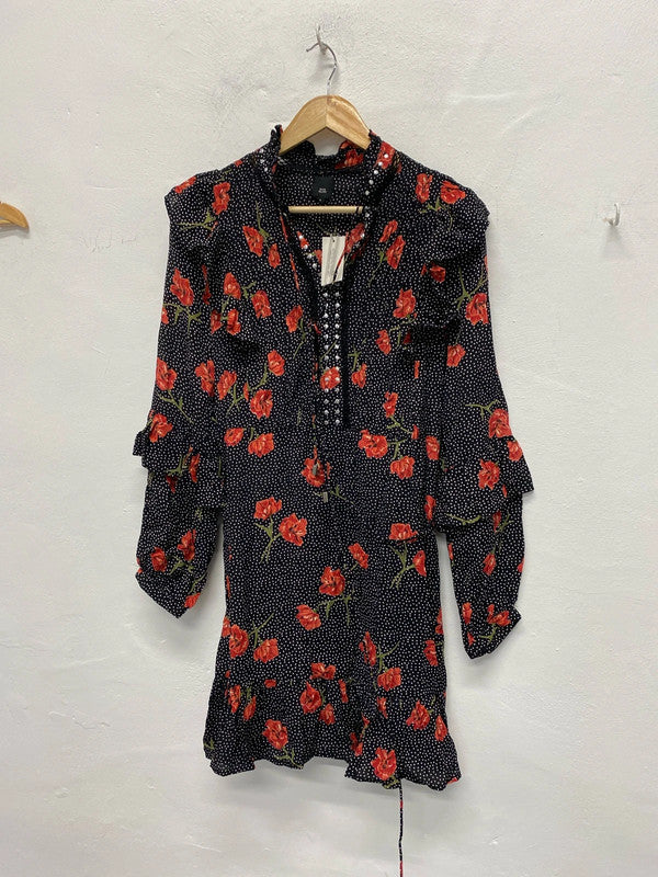 Fabulous polka dot River Island Uk8 romantic dress New Km004