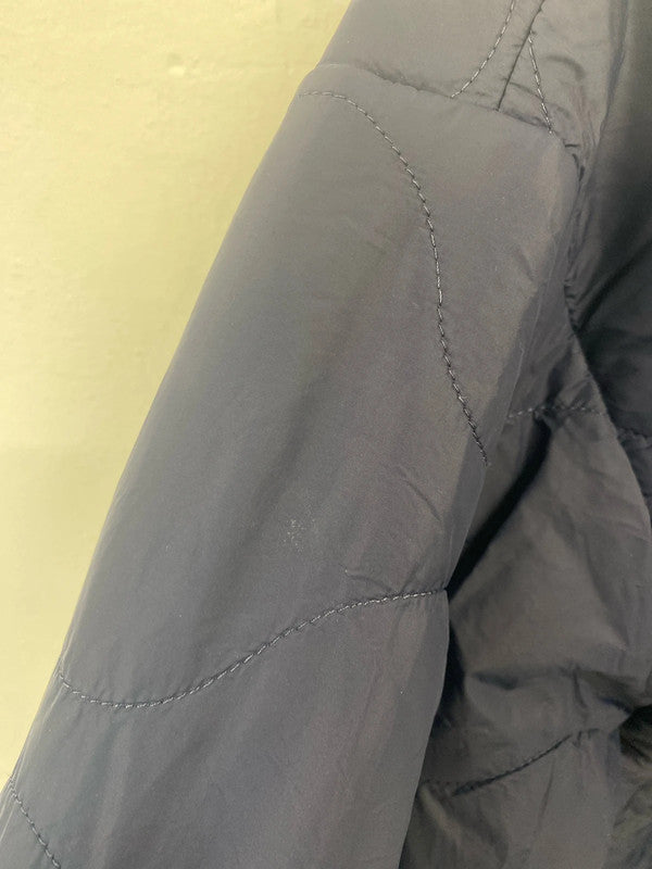 Per Una Stylish Navy Quilted Longline Puffer Jacket UK 10 JP001