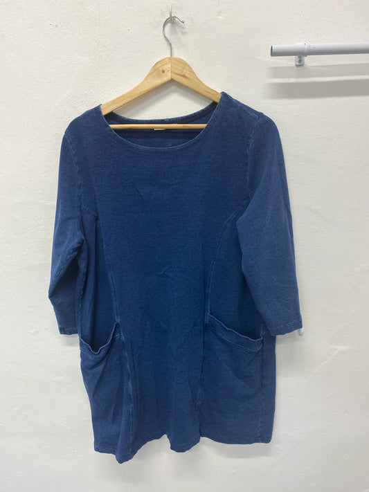 Fabulous Tu Woman Blue tunic jersey top Uk18 LG004