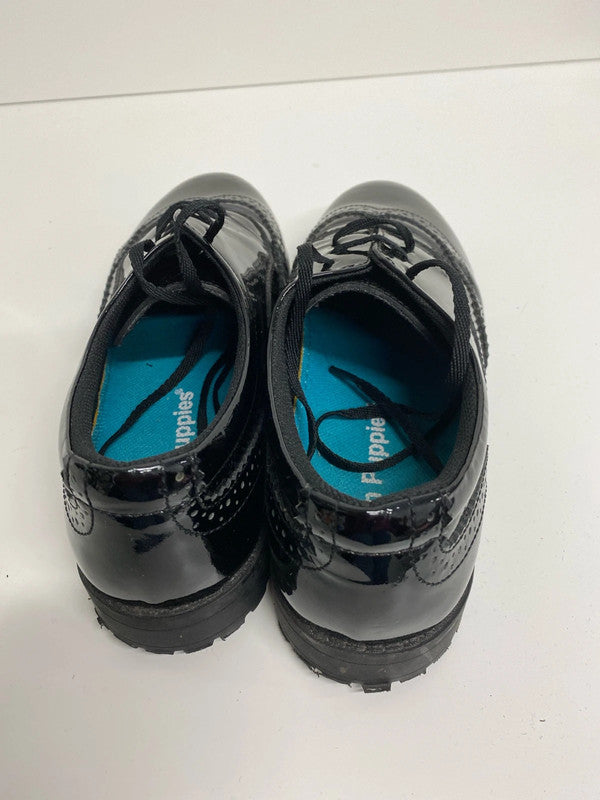 Fabulous Hush Puppies leather Uk5 shiny school JS004