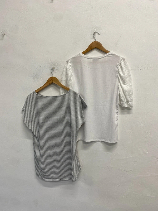 Fabulous duo of T-shirts nutmeg papaya UK 14 #6 JW002