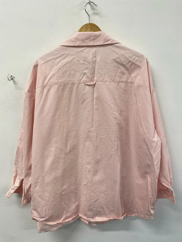 Cute blush pink asos shacket oversized cotton twill UK10 KS002