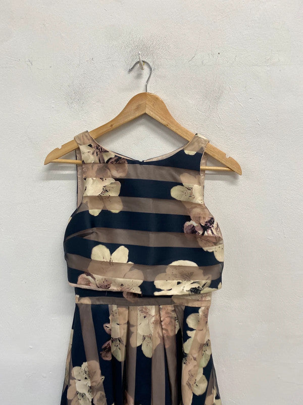 Stunning coast striped floral midi dress UK 8 JM009