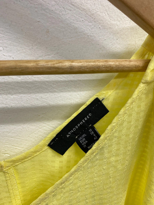 Stunning atmosphere yellow ditsy frill cami vest UK 10 JB001
