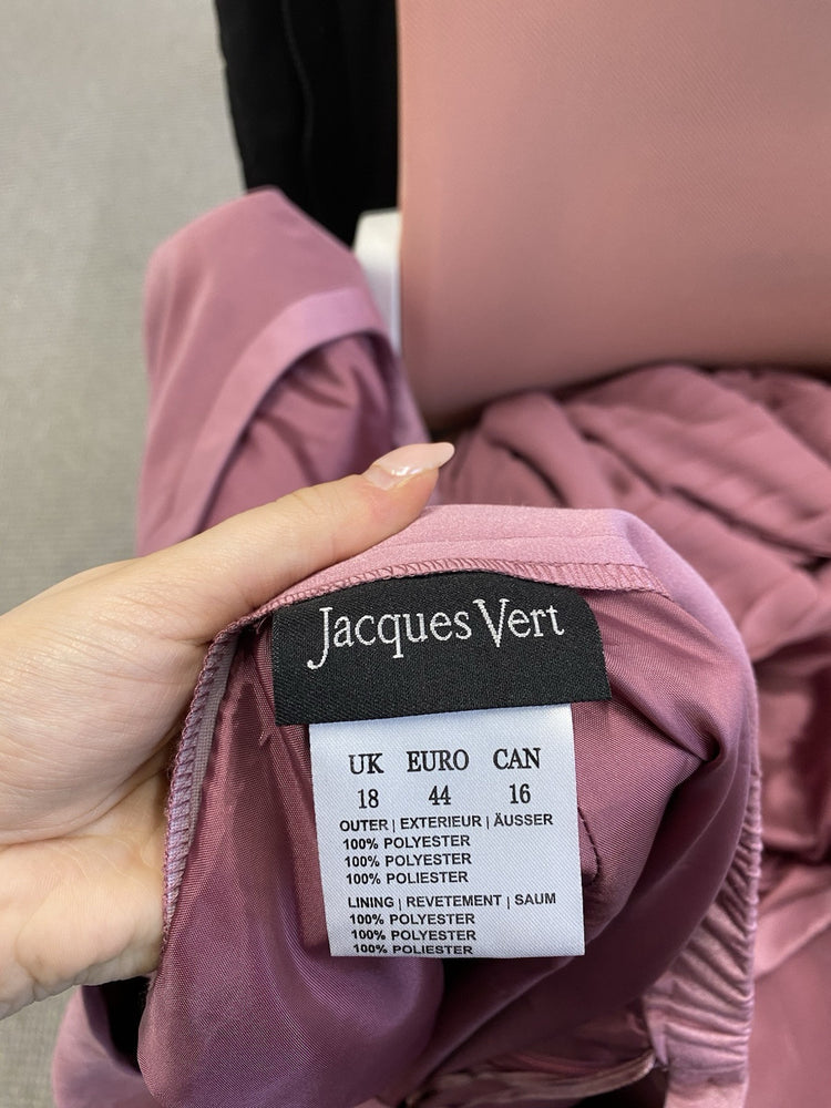 Lovely Jacques Vert Rose 3 Piece Skirt Suit UK 16-18 IZ001