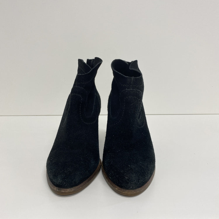 UGG Charlotte Black Suede Block Heel Ankle Boots Size UK 7.5 KD001