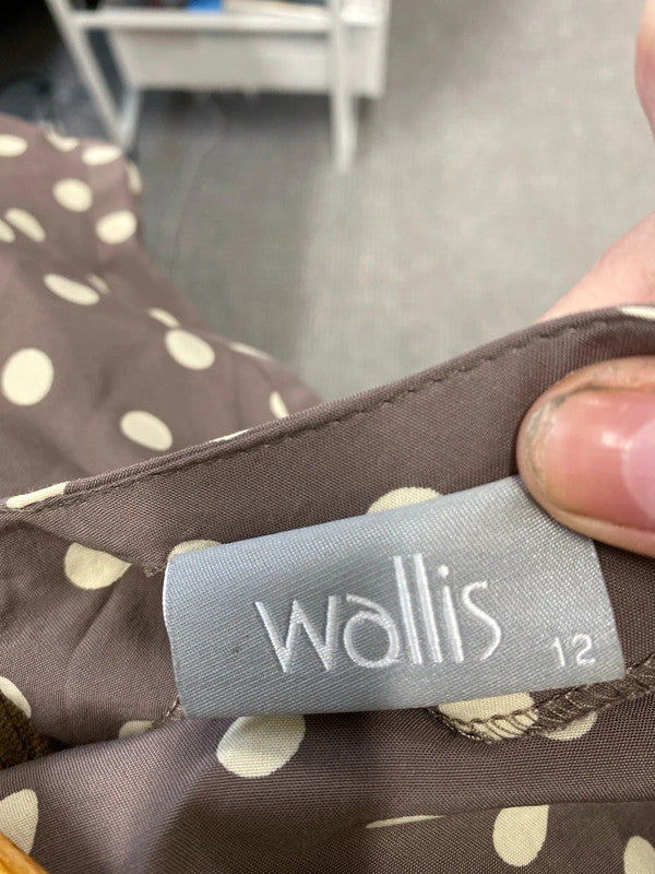 Fabulous Classic fawn & cream spotty summer dress Wallis Uk12 KD001