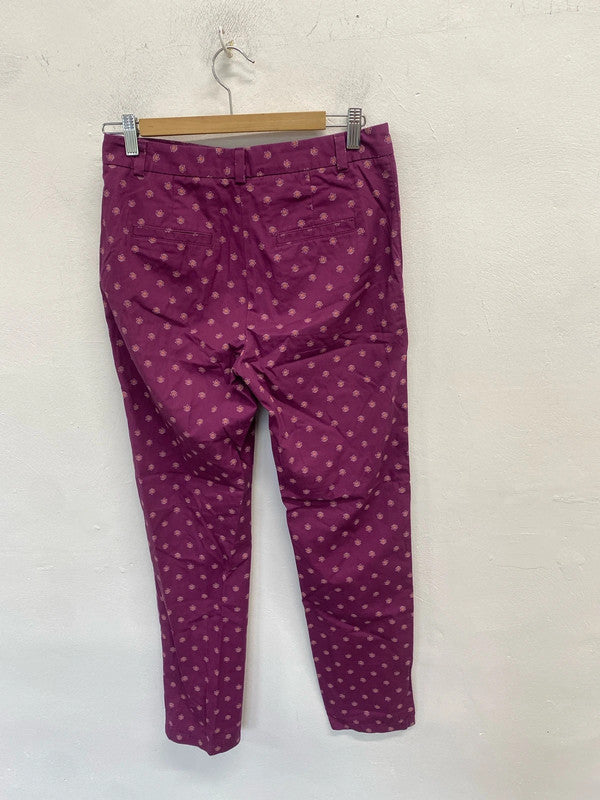 Lovely m&s purple floral pattern trousers cropped UK 8 MM005