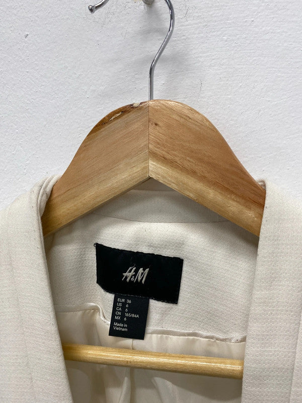 Fab H&M Ivory blazer Uk8 military vibes classic formal JB001