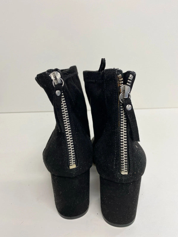Fabulous New Black Ankle boots faux Suede Uk5 H&M KM003