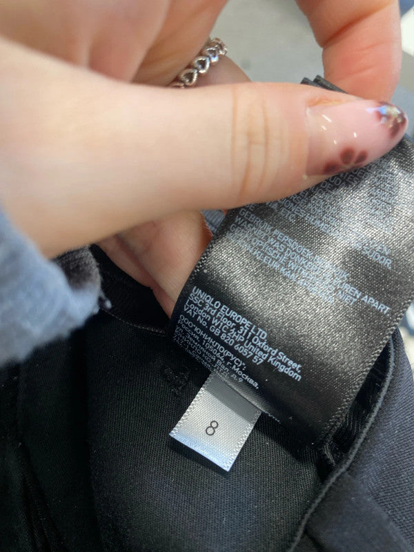 Lovely Uniqlo cairne roitfeld black trousers UK 8 LH002