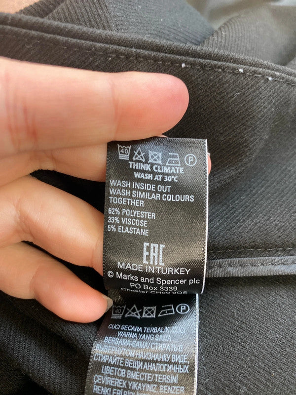 M&S Chic Black Wide Leg Trousers UK 16 LB010