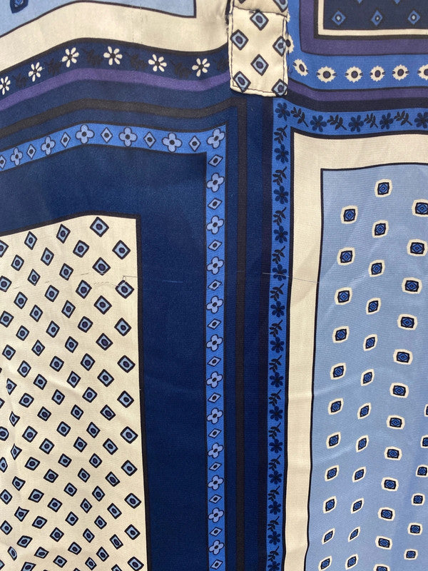 Zara Gorgeous Blue Artsy Boho Satin Tunic Size XS AE001