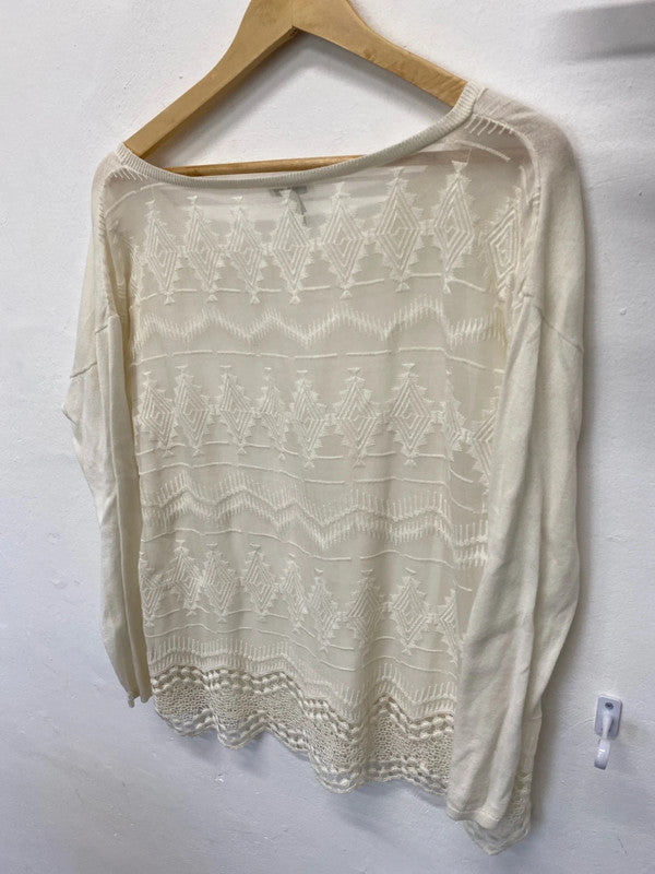 Fabulous Joie Cotton silk loose cream jumper UkM CN001