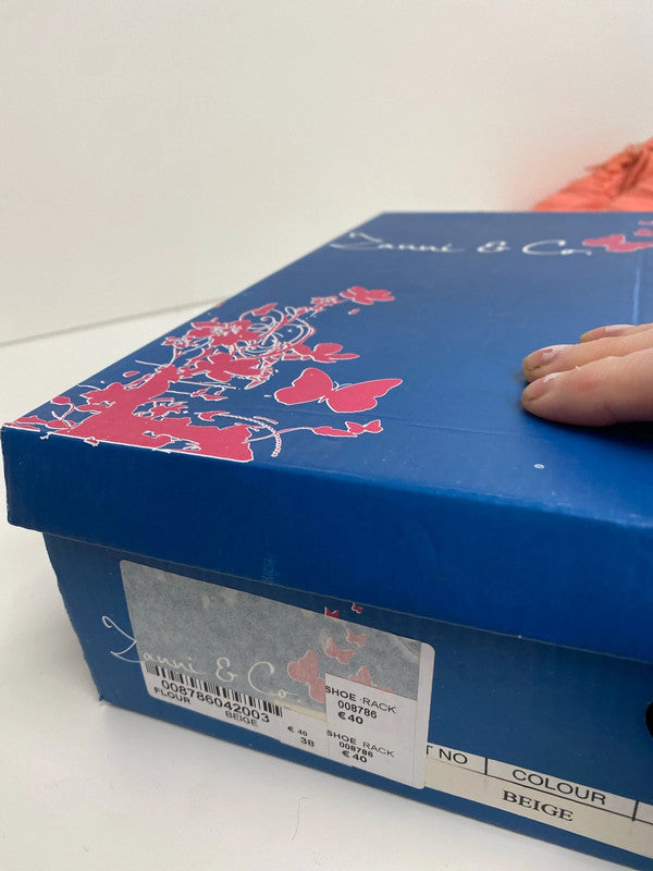 Zanni & Co champagne wedge occasion or events shoe Uk5 Eur 38 GK002