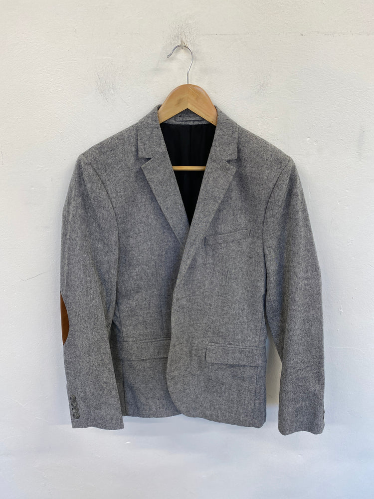 Classic grey H&M gents blazer tweed races wedding 36r JR001