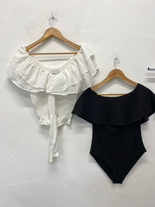 Fabulous Duo of summer bodysuits Bardot gypsy vibes Uk8!In the style #20 LK009