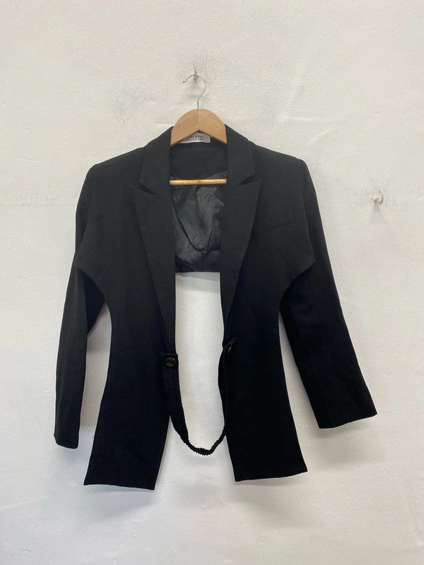 Tatiama Chic Black Cut Out Blazer Size S AE001