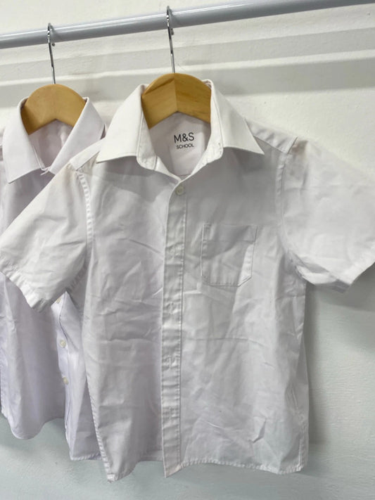 Fab Bundle of school shirts age 5-6 M&S & F&F white summer #64 LD003