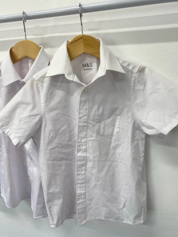 Fab Bundle of school shirts age 5-6 M&S & F&F white summer #64 LD003