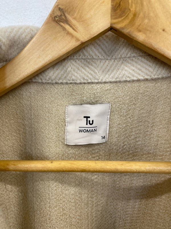 TU Chic Beige Herringbone Shacket UK 14 LN001