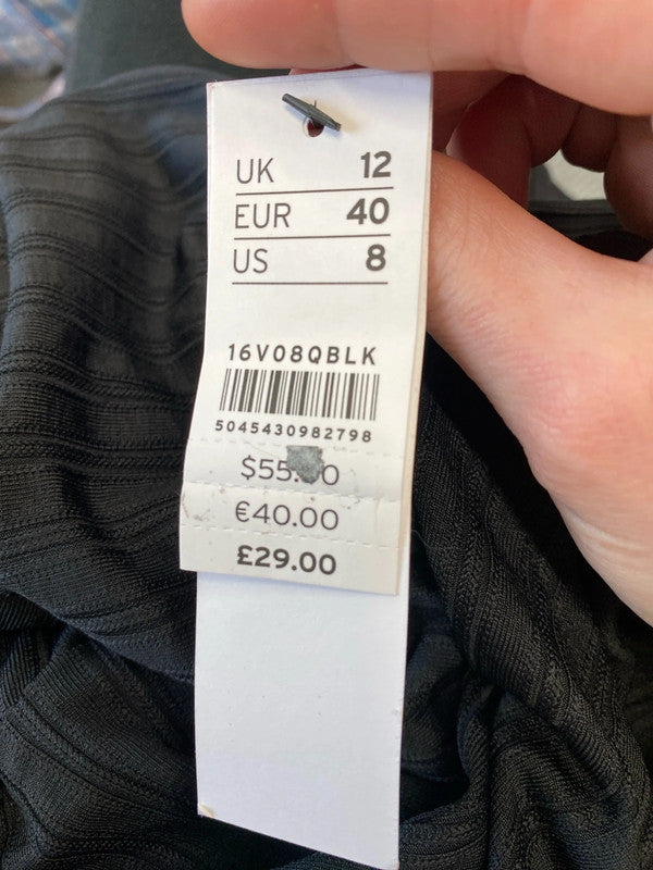 Fabulous Topshop Black lightweight jumpsuit dungaree Uk12 New KA001