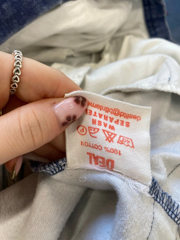 Stunning deal denim striped 1/4 zip top UK M MW001