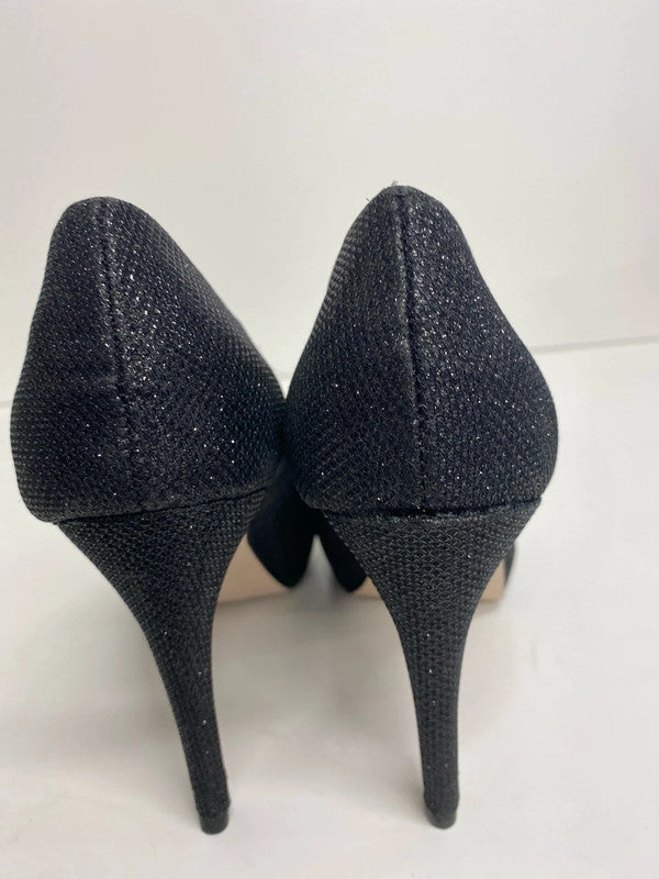 Fabulous Carvela Black peep toe shimmer sparkly party stilletos UK6 LH002