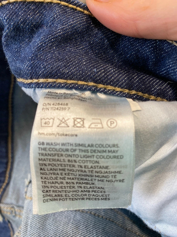 Fabulous H&M dark blue tapered denim jeans Uk16 KM003