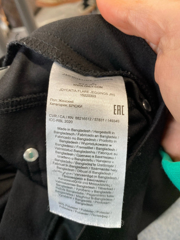 Jacqueline De Yong black bootcut formal trousers UkXS SD002