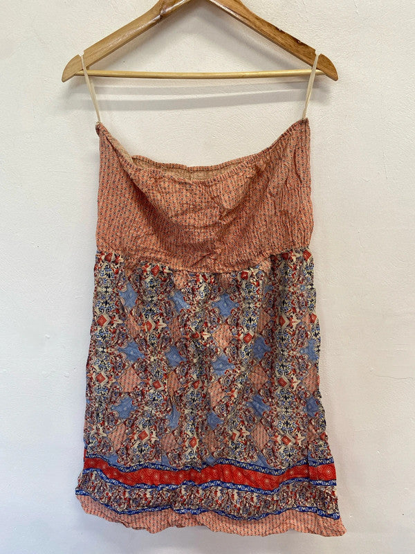 Lovely atmosphere pattern summers sleeveless midi dress UK 14 WS001