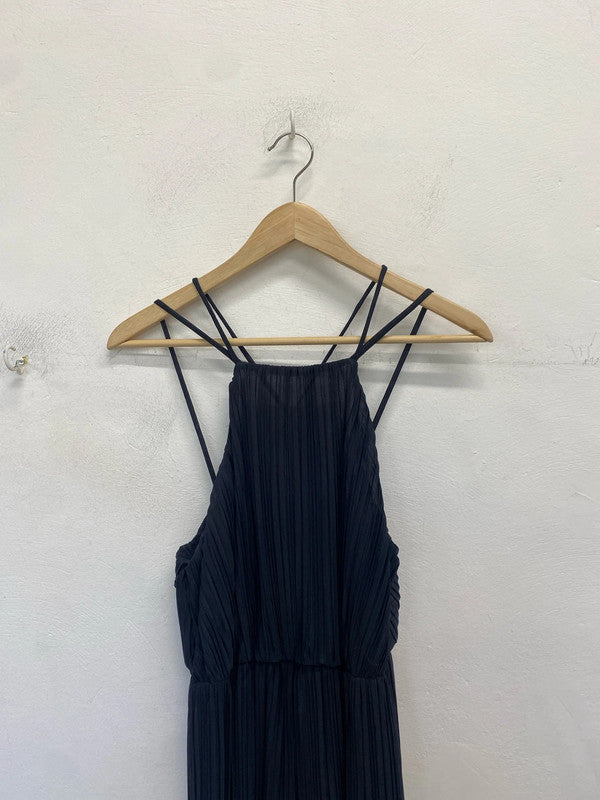 Stunning next navy pleated midi jumpsuit cross shoulder UK 10 MB001