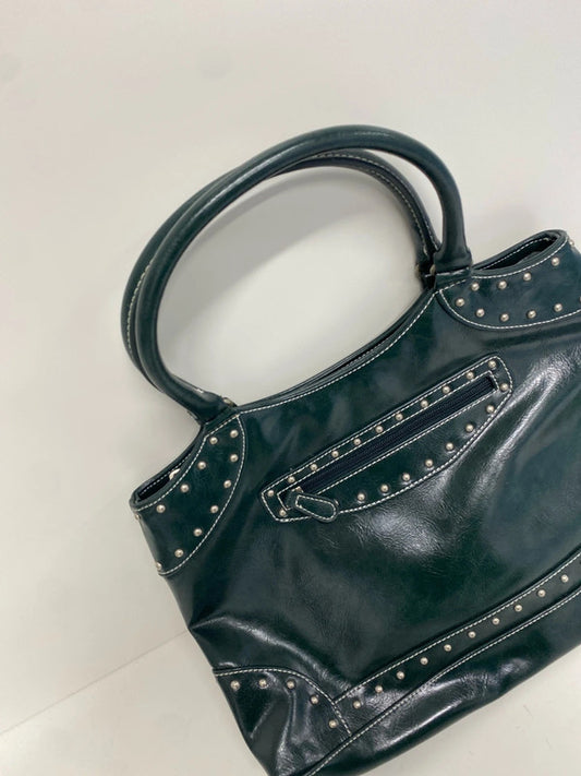 Lovely next Forrest green studded handbag AT001