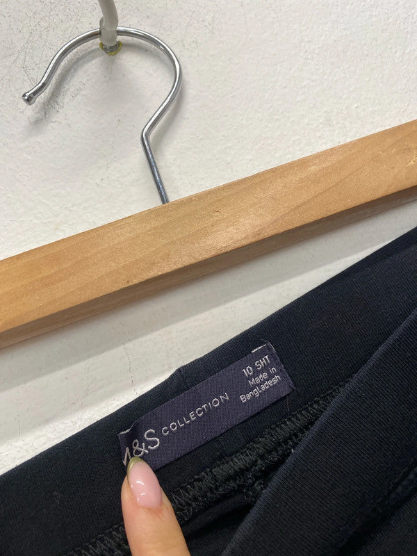 Lovely trio of black leggings m&s F&F uk 10-12 short #58 LD003