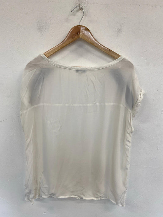 Next Elegant Ivory Rhinestone Detail Blouse UK 16 WS001