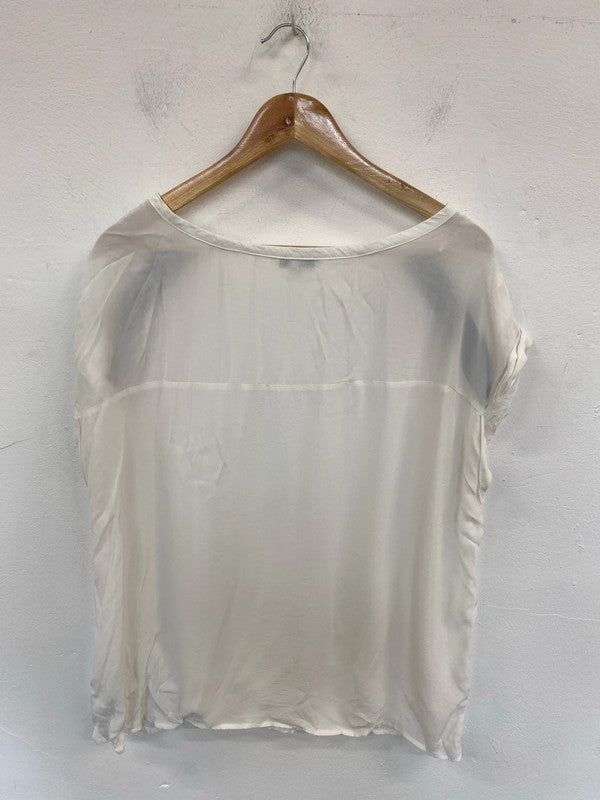 Next Elegant Ivory Rhinestone Detail Blouse UK 16 WS001