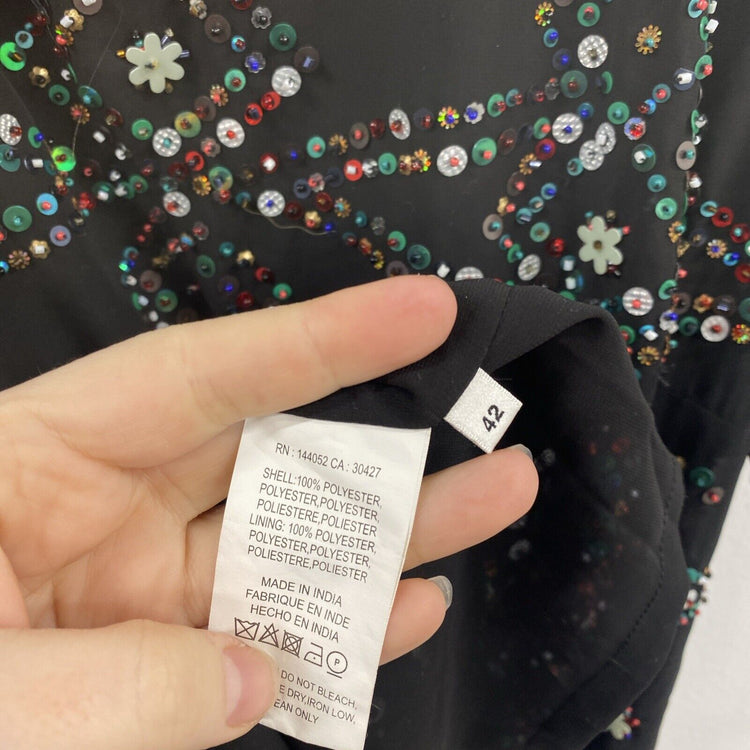 Anthropologie Essential Antwerp Beaded Sequin Top UK 14 NE001