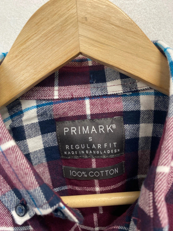 Fabulous primark checked shirt burgundy UK S GK002