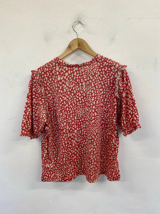 Joules Stylish Red & Cream Speckle Blouse UK 18 KN002