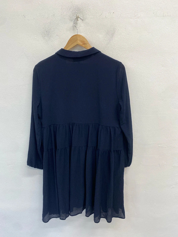 Lovely grace & mila smock midi navy dress UK S JB003