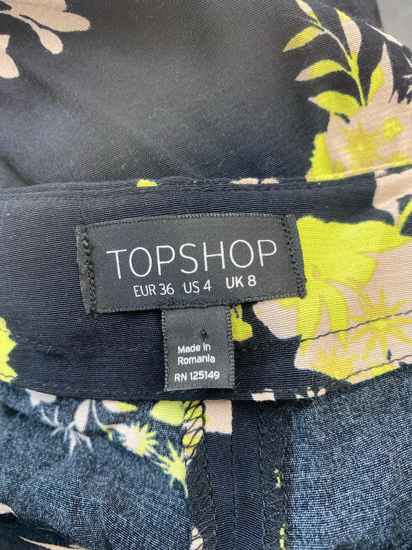 Topshop Edgy Black Floral Lace Detail Shorts UK 8 LK009