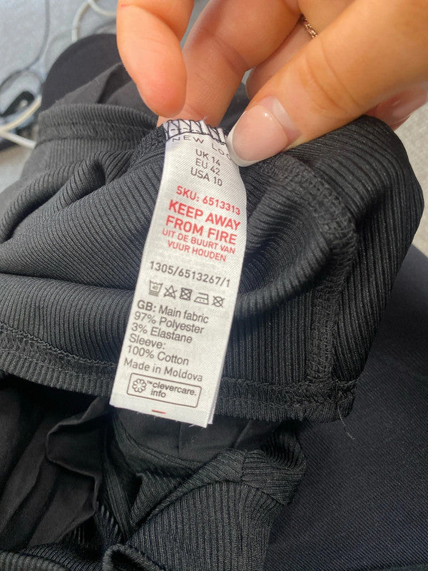 Stunning new look ribbed top with puffed sleeves uk 14 KS002