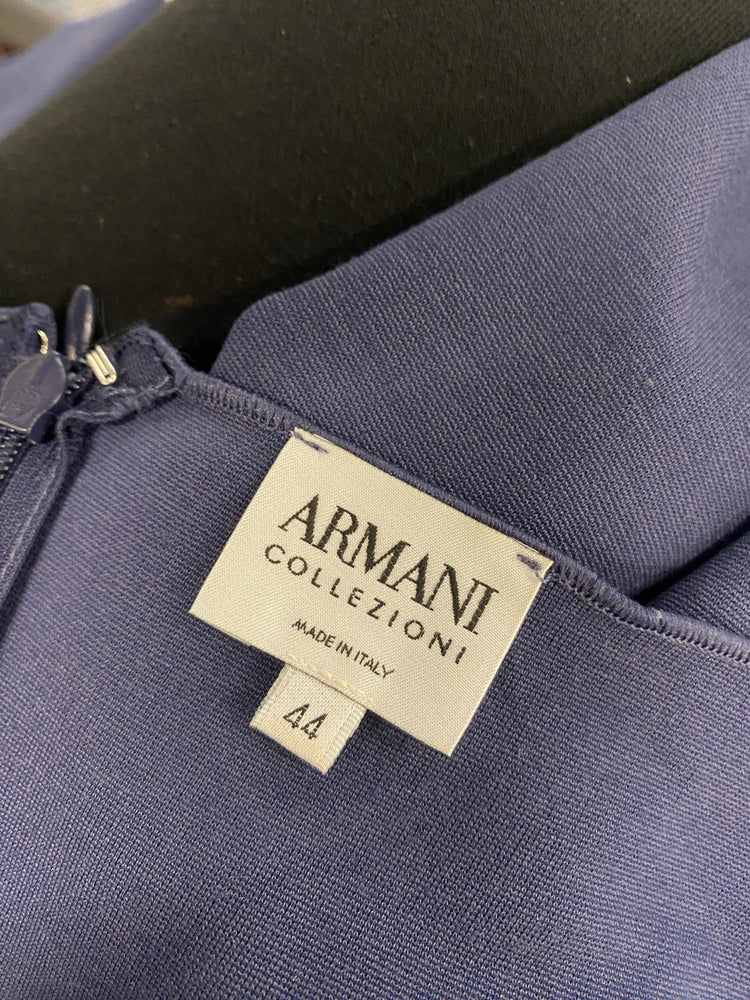 Lovely Armani Collection Navy Blue Ruched Midi Dress UK 16 HS001
