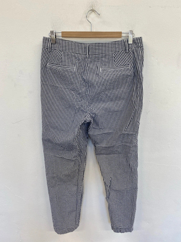 M&S Fab Straight Cut Gingham Trousers UK 12 LN001