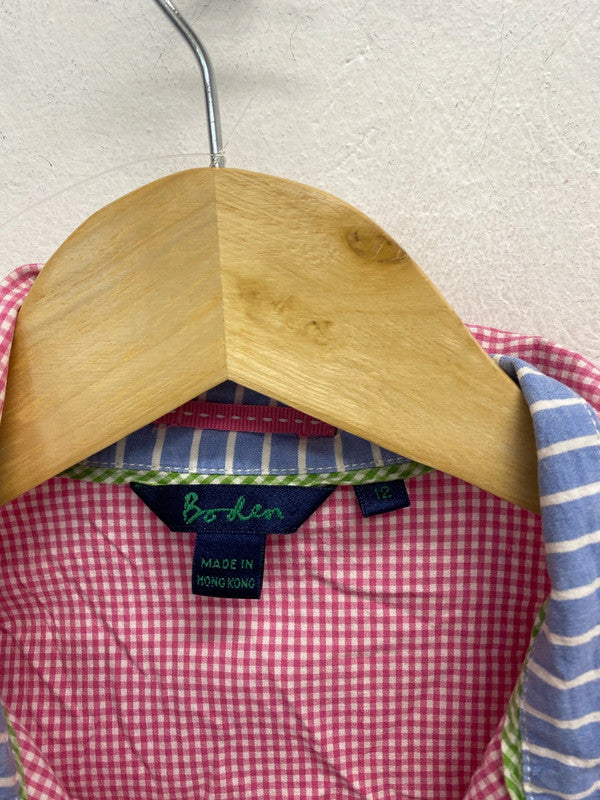 Lovely Boden pink checkered shirt UK 12 MM005